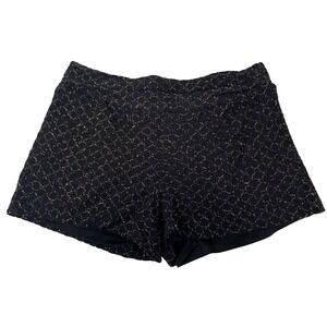 BEBOP‎ Y2K Black Gold Woven Spandex Hot Shorts Woman's Size L Elastic Waist